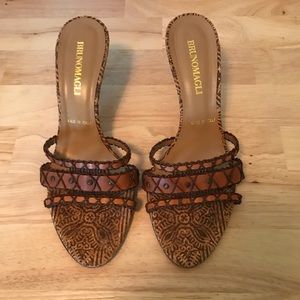 Bruno Magli slip on open toe heels